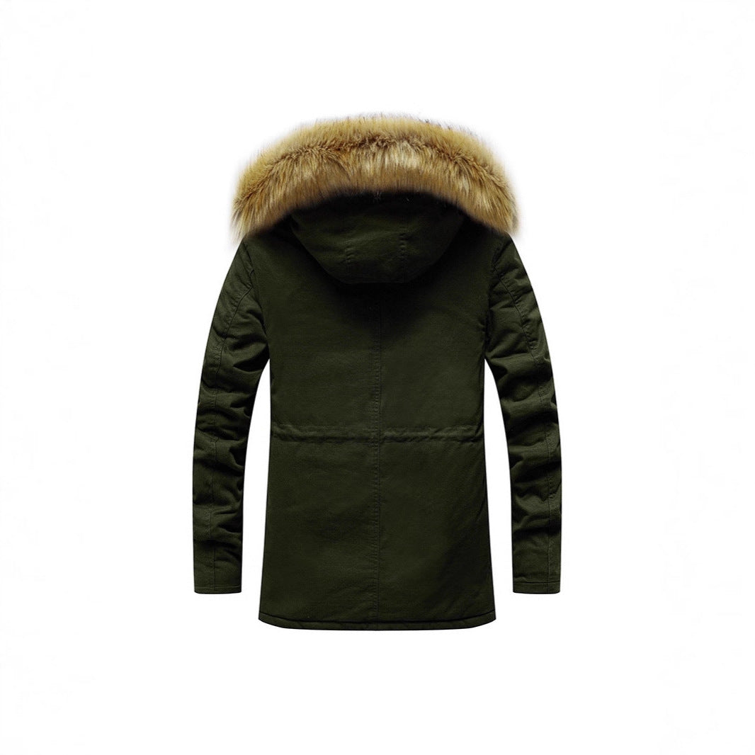 Herren Thermo-Parka mit Kunstfellkapuze und Teddyfutter Drune