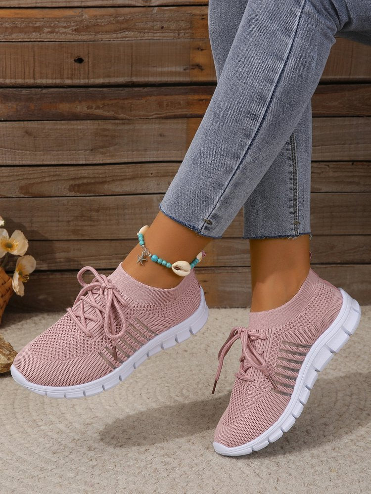 Damen  leichtes gestricktes Sneaker Slipper mit sockenähnlichem Schaft und flexibler Laufsohle Drune
