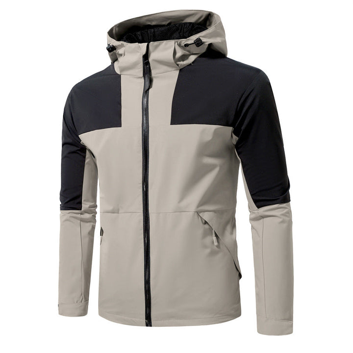 Herren Windbreaker Jacke mit verstellbarem Kapuzenkragen und seitlichen Taschen Drune