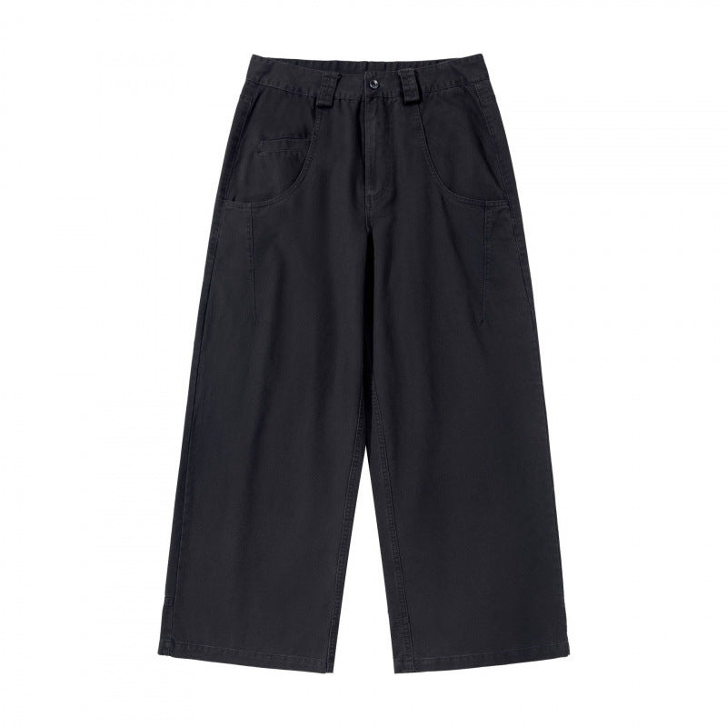 Damen Weite Highwaist-Culottehose mit Utility-Taschen und legerer Cropped-Silhouette Drune