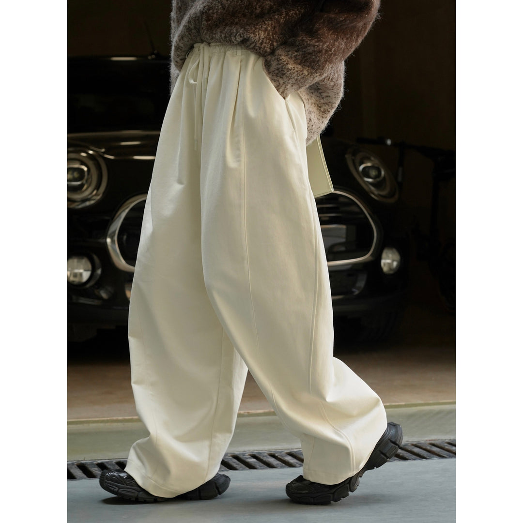 Damen Extrabreite High‑Waist Culotte‑Baggyhose mit Kordelzug und weichem Fall Drune