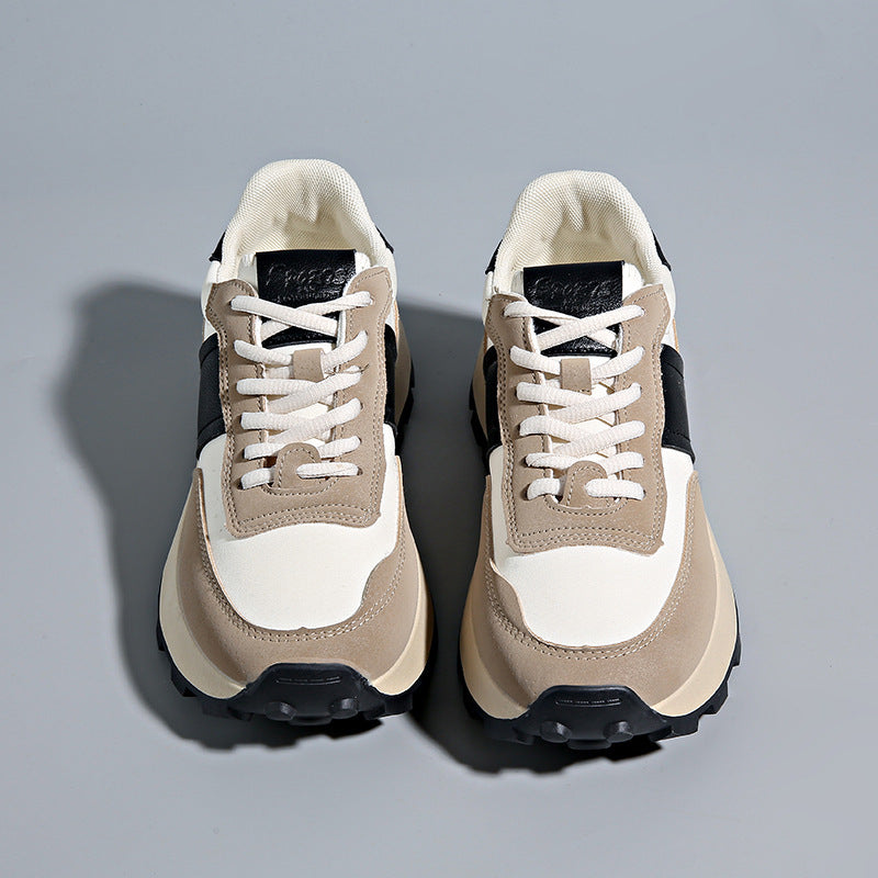 Damen Plateau-Casual-Sneaker mit profiliertem Gum-Profil und Velours-Overlays Drune