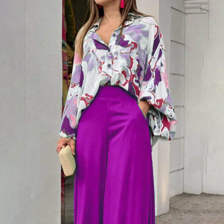 Damen Fließende Highwaist Palazzo‑Hose mit weitem Bein und elegantem Satinfall Drune