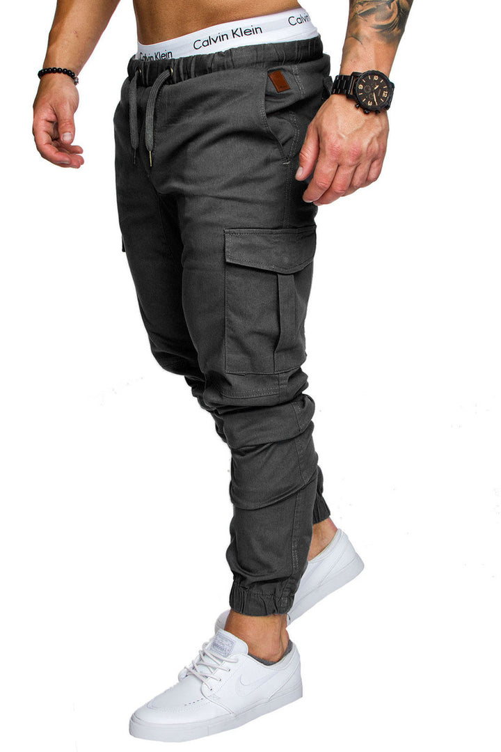 Herren Tapered Cargo-Jogger mit elastischem Bund, Kordelzug und Beuteltaschen Drune
