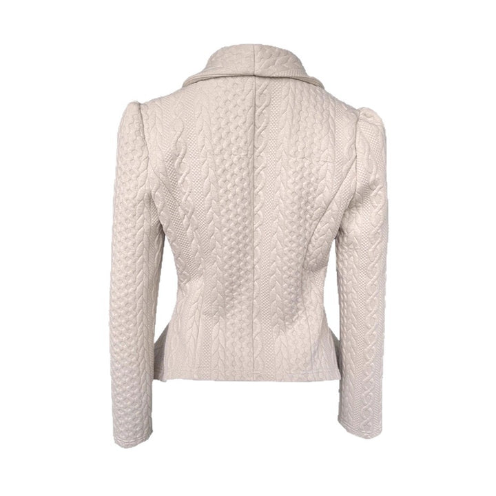 Damen Taillierter Strickblazer mit Schalkragen und Zopfstrickstruktur Drune