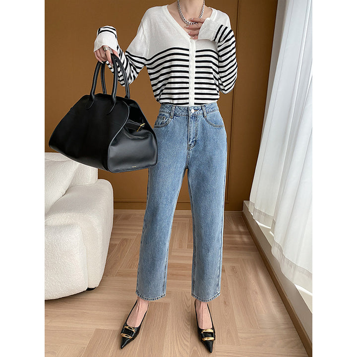 Damen Hochtaillierte Jeans mit verkürztem Schnitt Drune