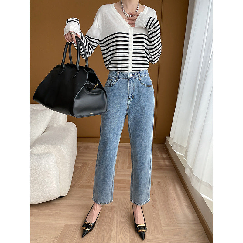Damen Vintage High-Waist Jeans mit lässiger Passform Drune