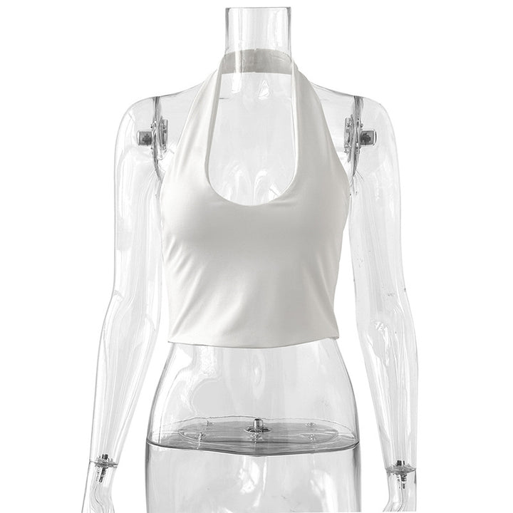 Damen einseitig über Kreuz geschnittenes Neckholder-Top Drune
