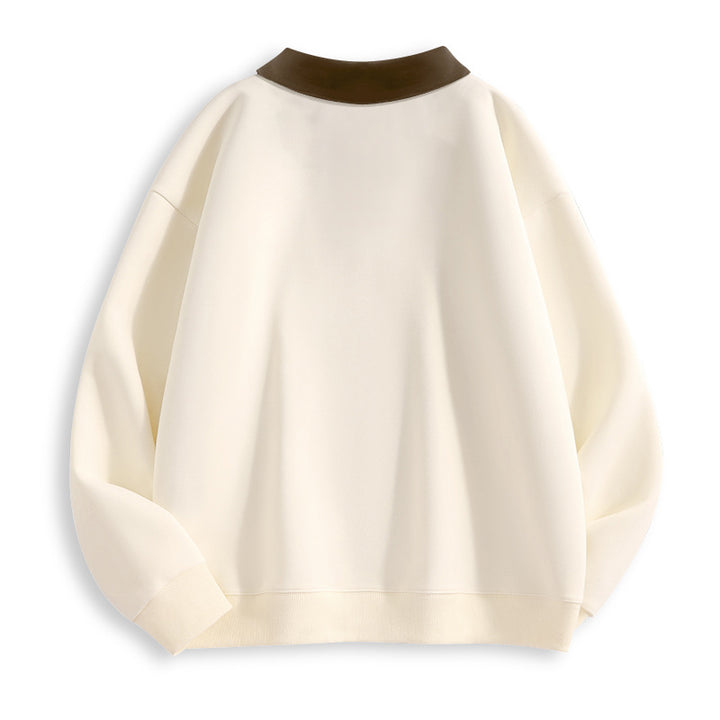 Damen Stilvolles V-Ausschnitt Fleece Pullover Sweatshirt Drune