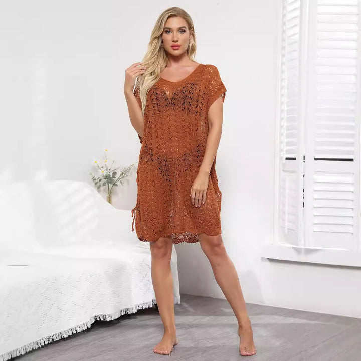 Damen eleganter Häkel-Strandüberwurf Drune