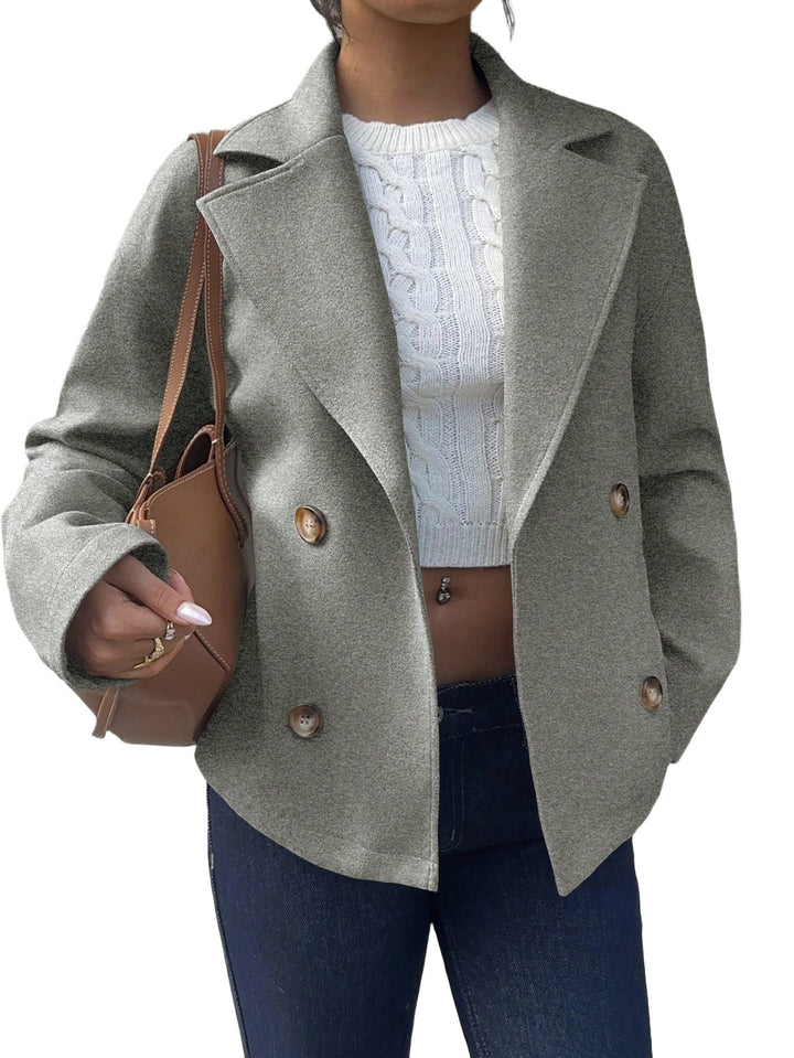 Damen Kurzblazer im Doppelreiher mit weitem Revers Drune