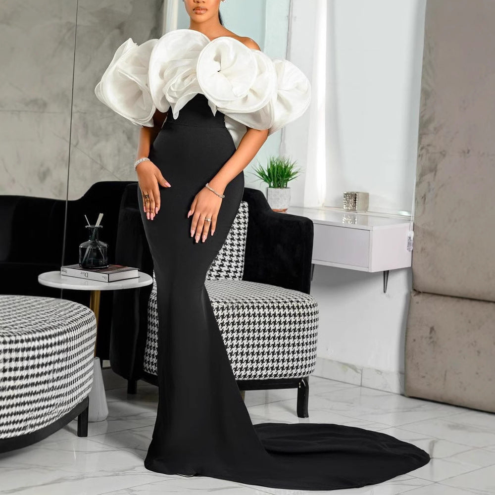 Damen Elegantes Mermaid-Kleid mit auffälligem Statement-Oberteil Drune