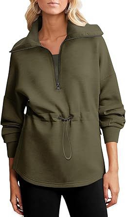 Damen lässiger Kapuzenpullover mit praktischer Kordelzugverstellung Drune
