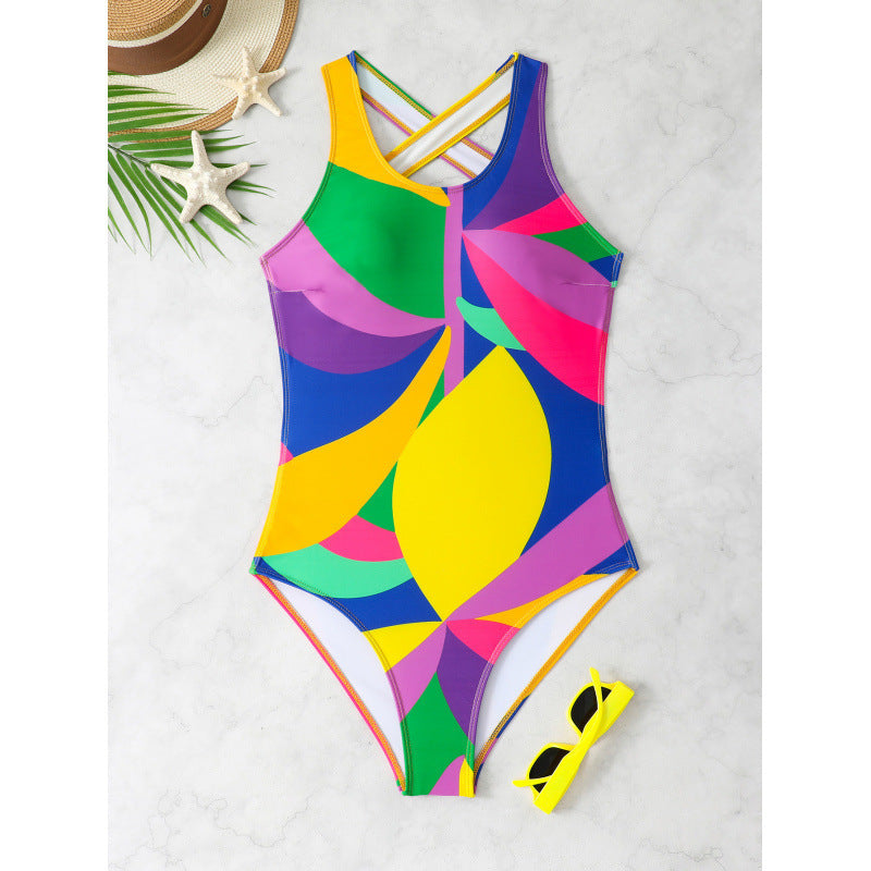 Damen Sportliches Bikini-Set mit farbenfrohen Grafiken Drune