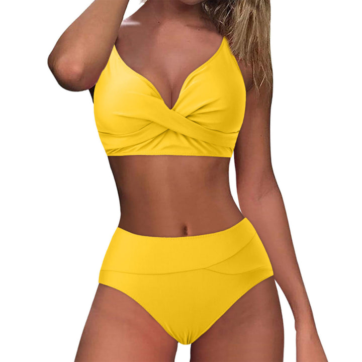 Damen Hochtailliertes Bikini-Set mit raffiniertem Twist-Oberteil Drune
