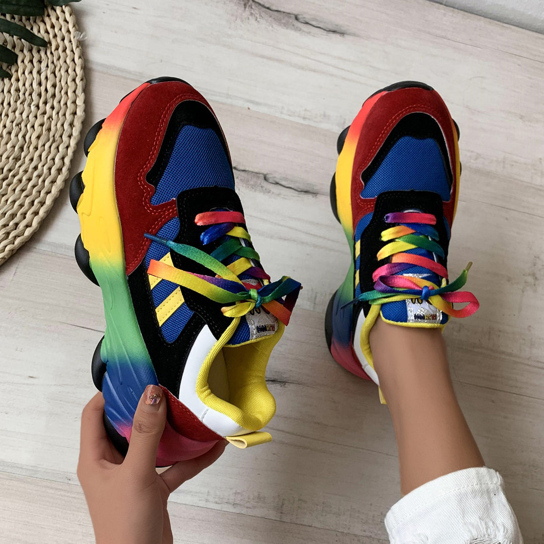 Damen Bunte Chunky Sport Sneakers Drune