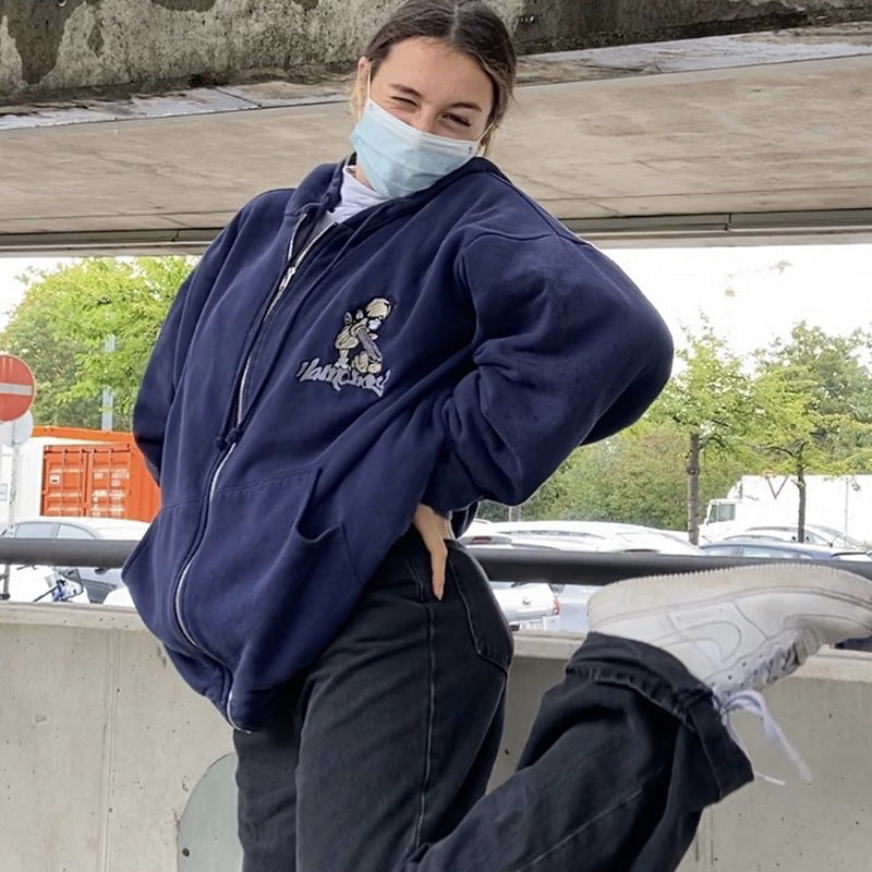 Damen Kapuzenjacke mit einzigartigem gesticktem Motiv Drune