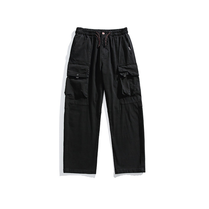 Herren Leichte Utility-Cargohose aus Baumwollmix mit Elastikbund, Kordelzug und Mehrfachtaschen Drune