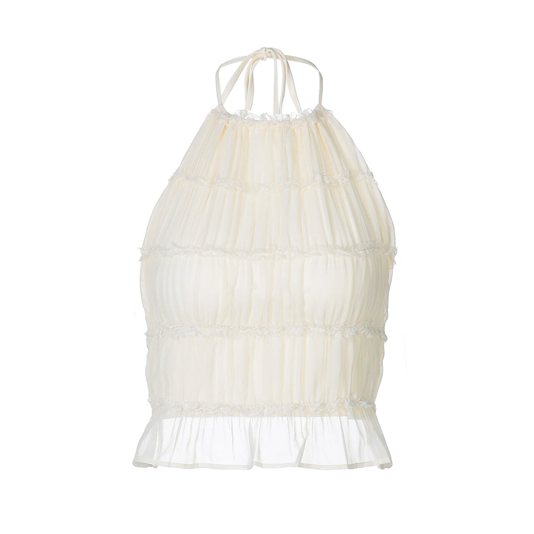 Damen Elegantes Kommunion-Oberteil mit Rüschendetails Drune