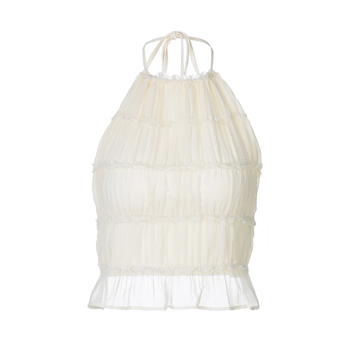 Damen Elegantes Kommunion-Oberteil mit Rüschendetails Drune