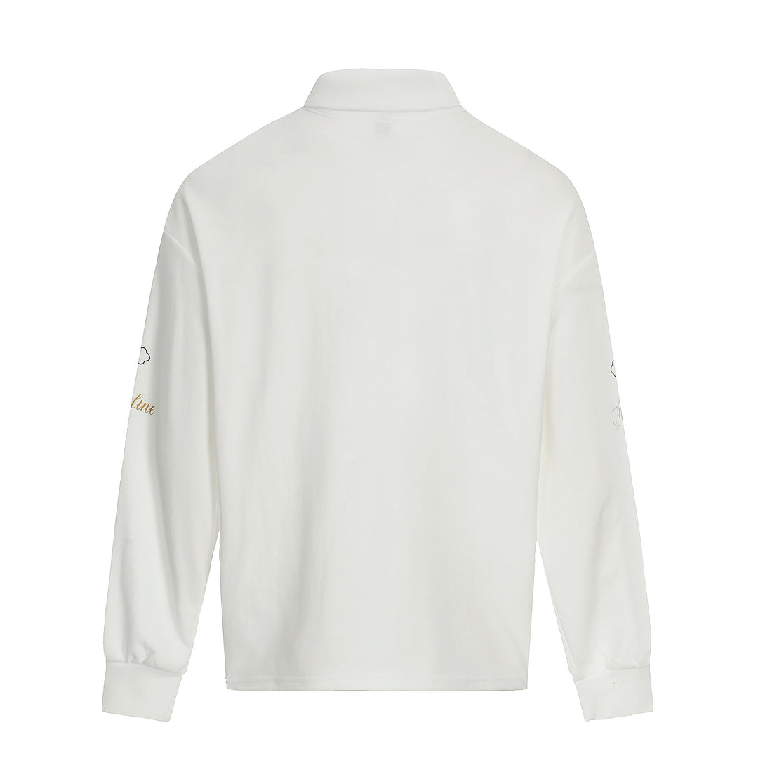 Unisex Rugby-Poloshirt mit Kentkragen, Logoprints und Oversize-Schnitt Drune