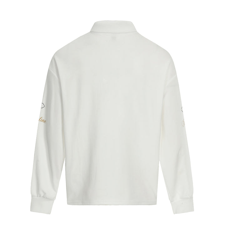 Unisex Rugby-Poloshirt mit Kentkragen, Logoprints und Oversize-Schnitt Drune