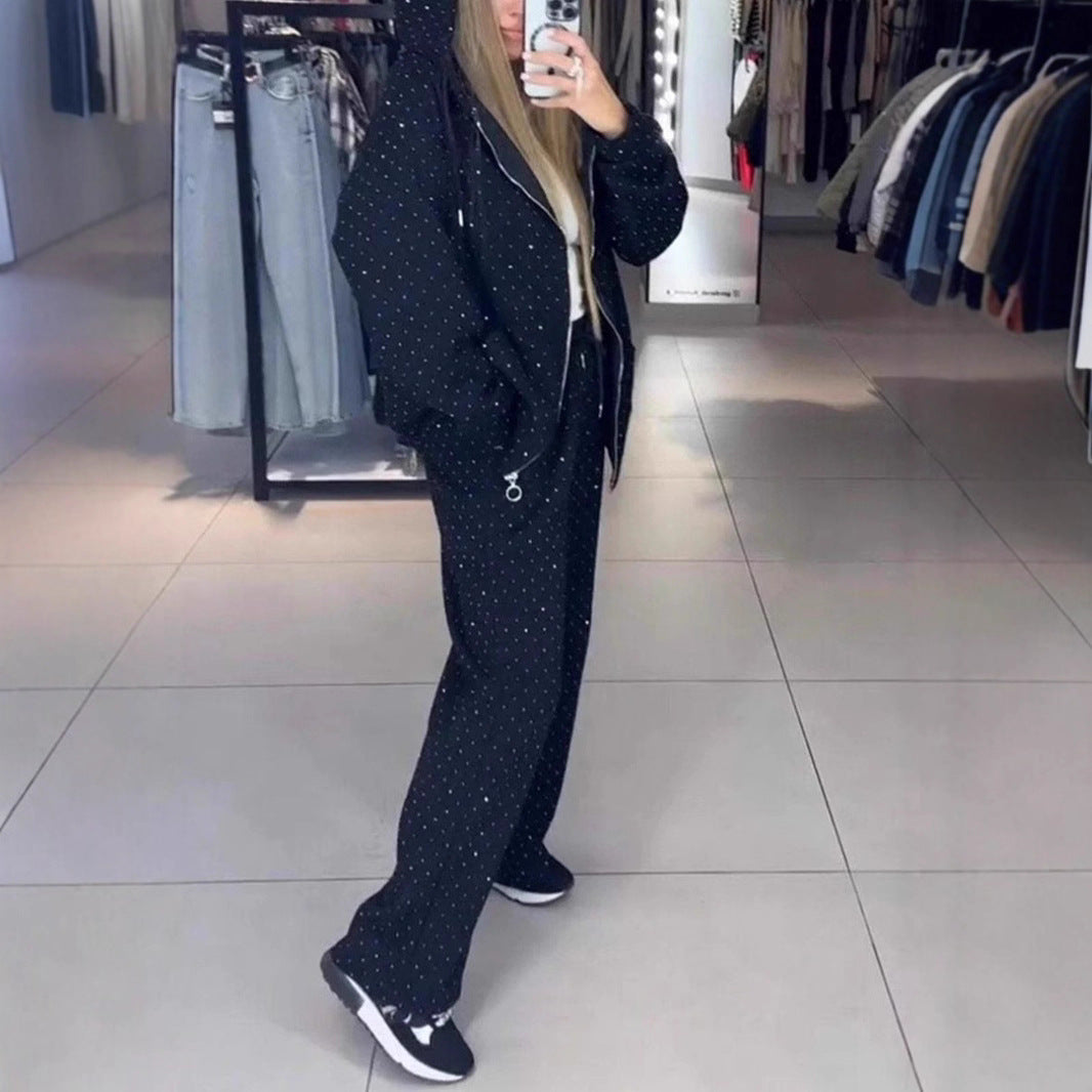 Damen Sportliches Sweat-Outfit mit Kapuze und weiter Passform Drune