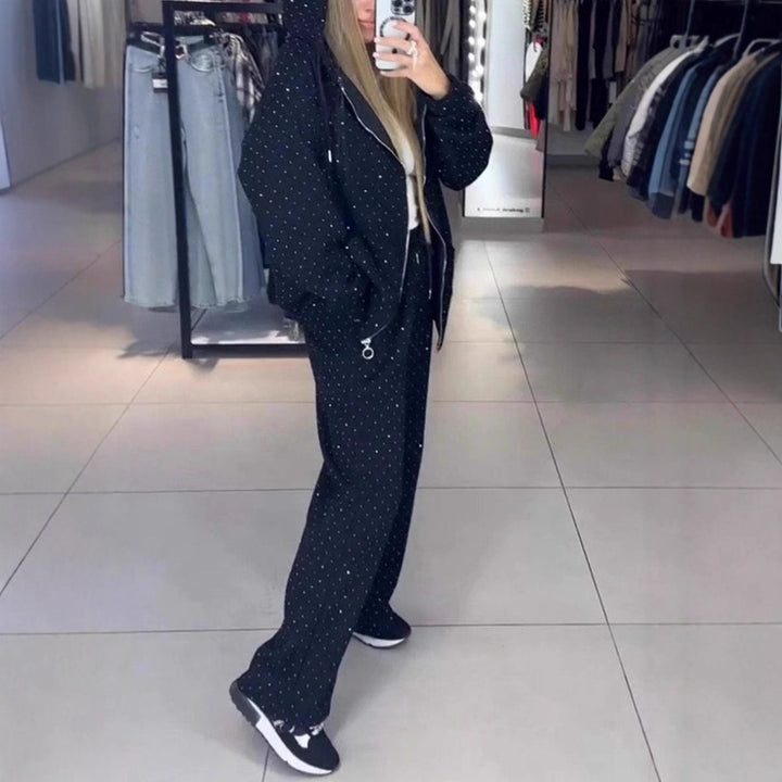 Damen Sportliches Sweat-Outfit mit Kapuze und weiter Passform Drune
