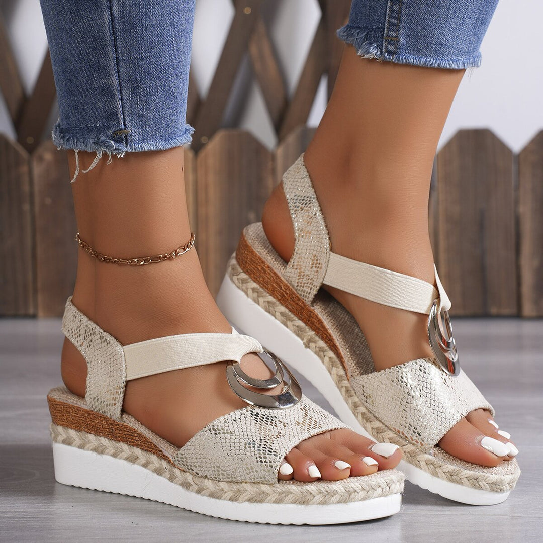 Damen Dekorative Keilsandalen Drune