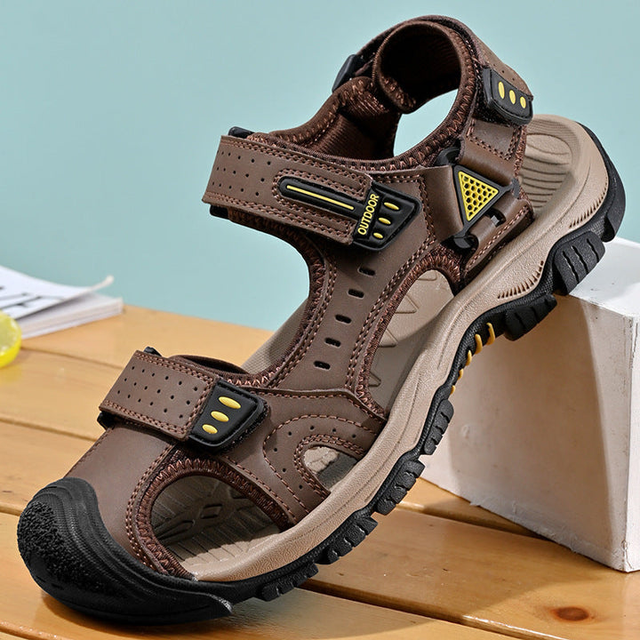 Herren Atmungsaktive Outdoor-Sandalen mit verstellbarem Klettverschluss Drune