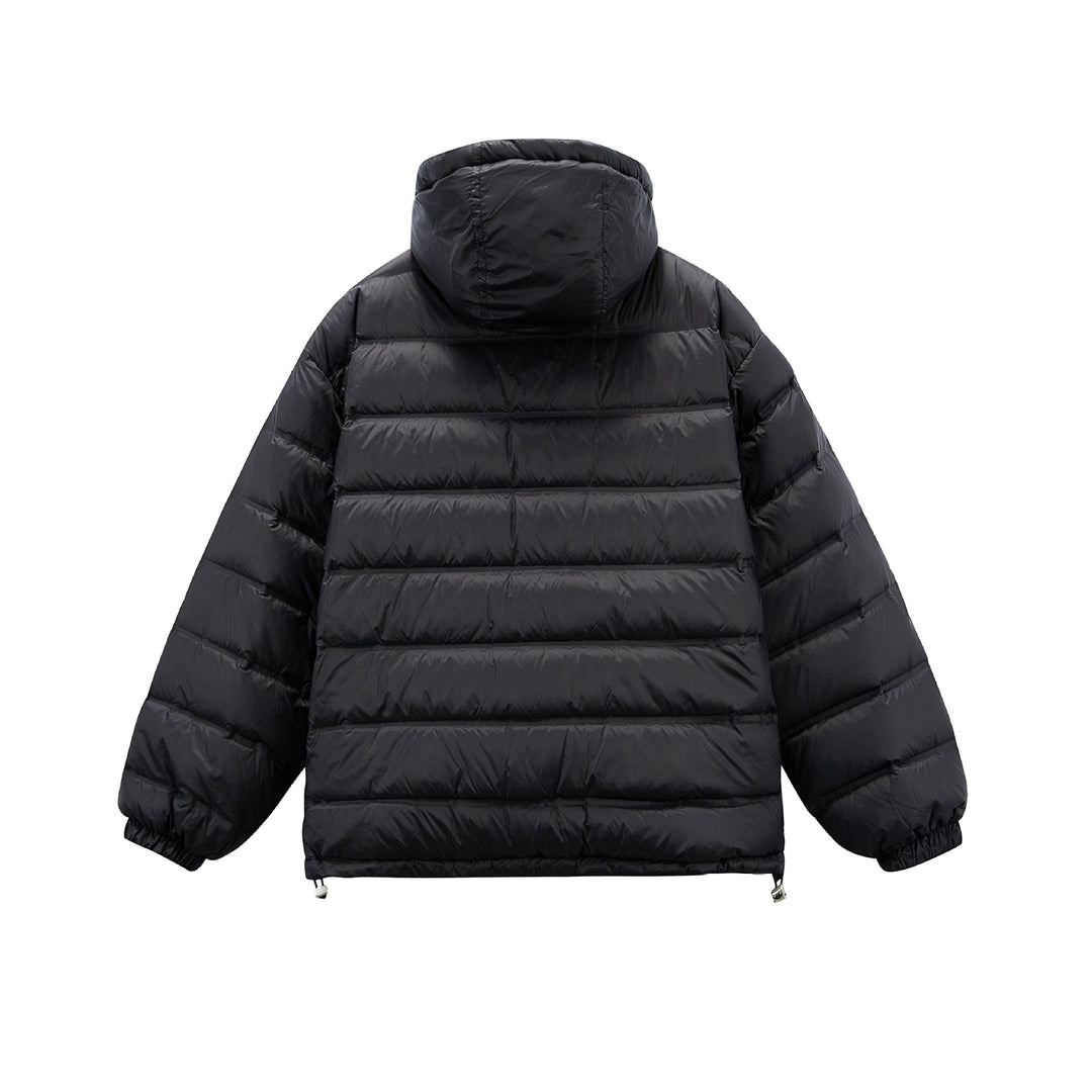Herren Boxy-Pufferjacke mit hoher Stehkapuze, doppeltem Frontreißverschluss und Tunnelzug Drune