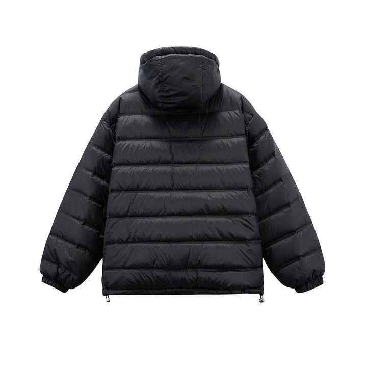 Herren Boxy-Pufferjacke mit hoher Stehkapuze, doppeltem Frontreißverschluss und Tunnelzug Drune