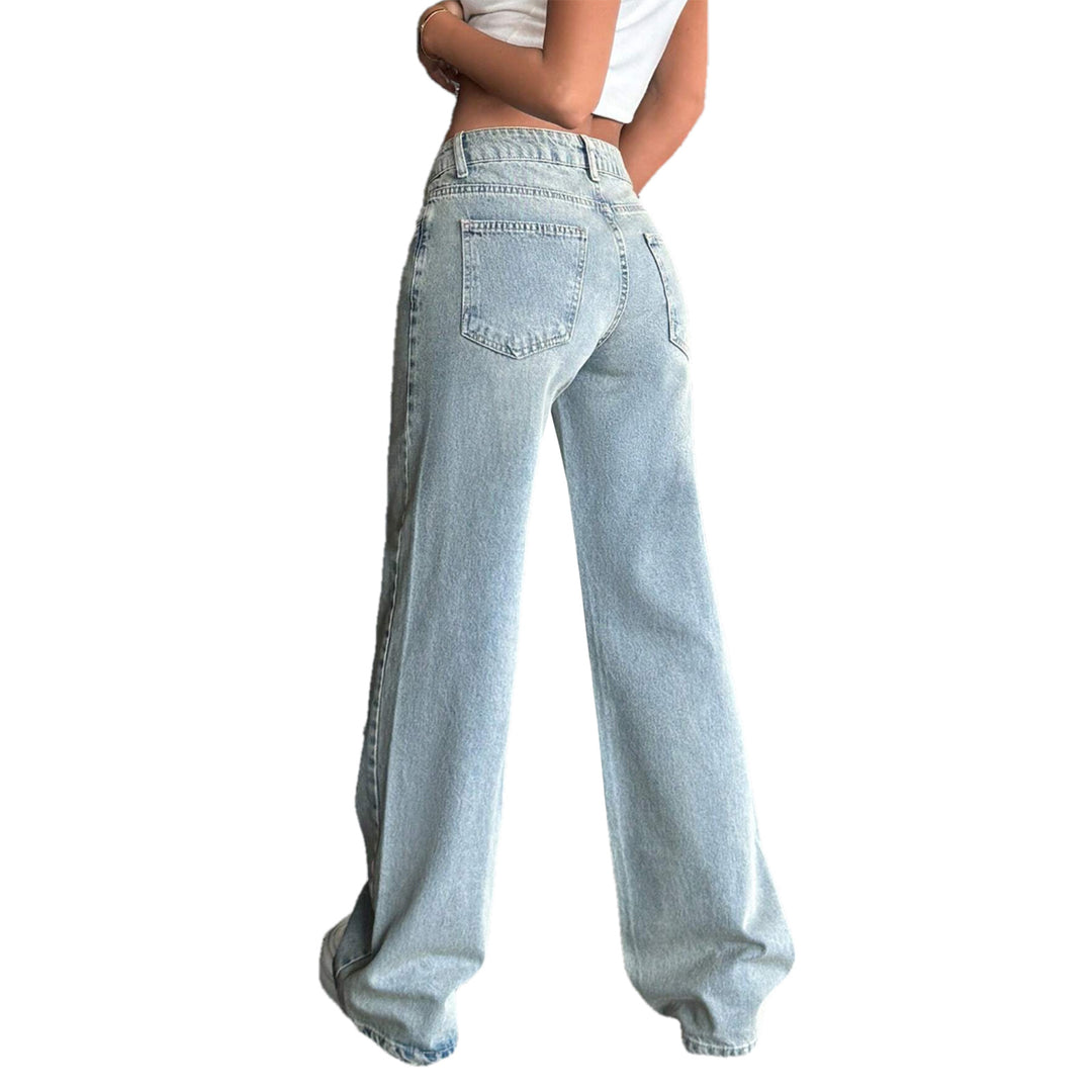 Damen Tief sitzende weite Schlagjeans aus Vintage-Denim Drune