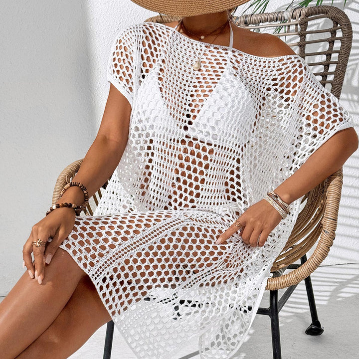 Damen eleganter häkel Strandüberwurf Drune