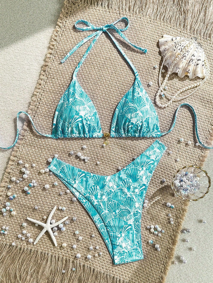 Damen Triangel-Bikini mit floralen Mustern Drune
