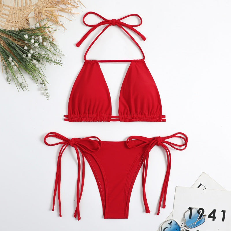Damen Triangel-Bikini mit flexiblen Bindebändern und modischem Schnitt Drune