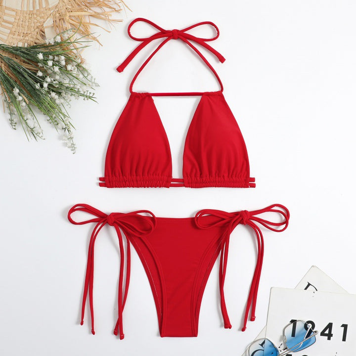Damen Triangel-Bikini mit flexiblen Bindebändern und modischem Schnitt Drune