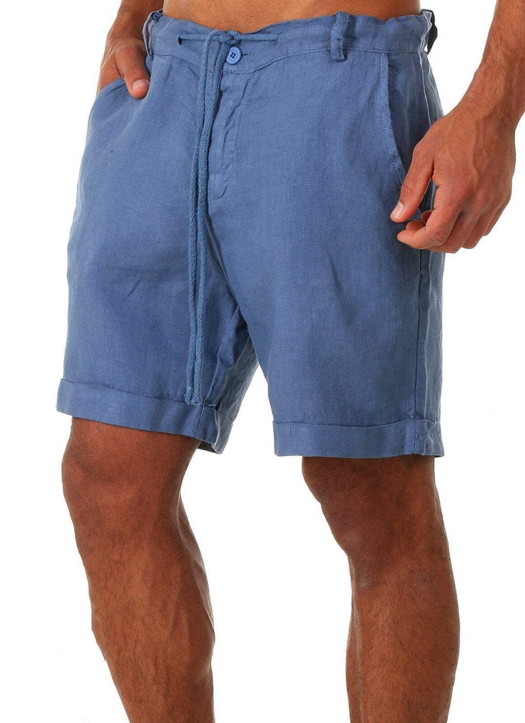 Herren lässige Leinenkurze Shorts mit verstellbarem Bund und praktischen Taschen Drune