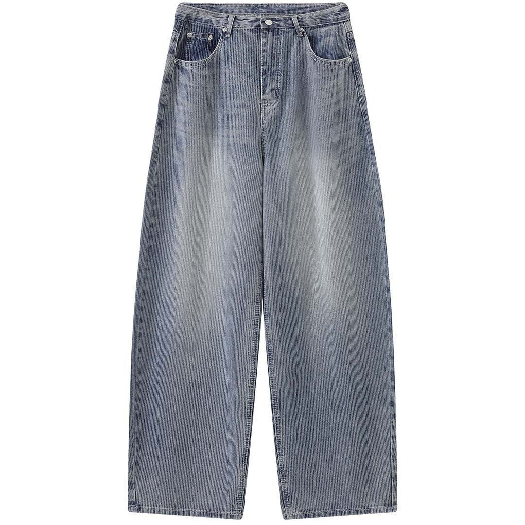 Damen Weite Cordhose mit hoher Taille und weitem Bein Drune