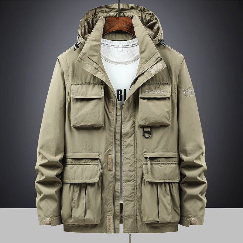 Herren nan multifunktionale Fieldjacke mit Kapuze und zahlreichen Taschen Drune