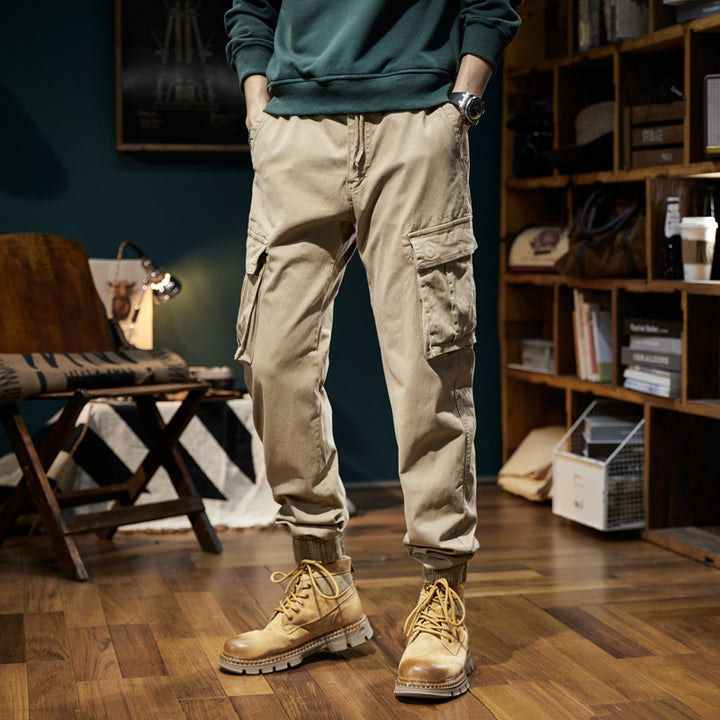 Herren Urban‑Utility Relaxed‑Fit Cargo‑Jogginghose mit Tunnelzug und Mehrfach‑Taschen Drune