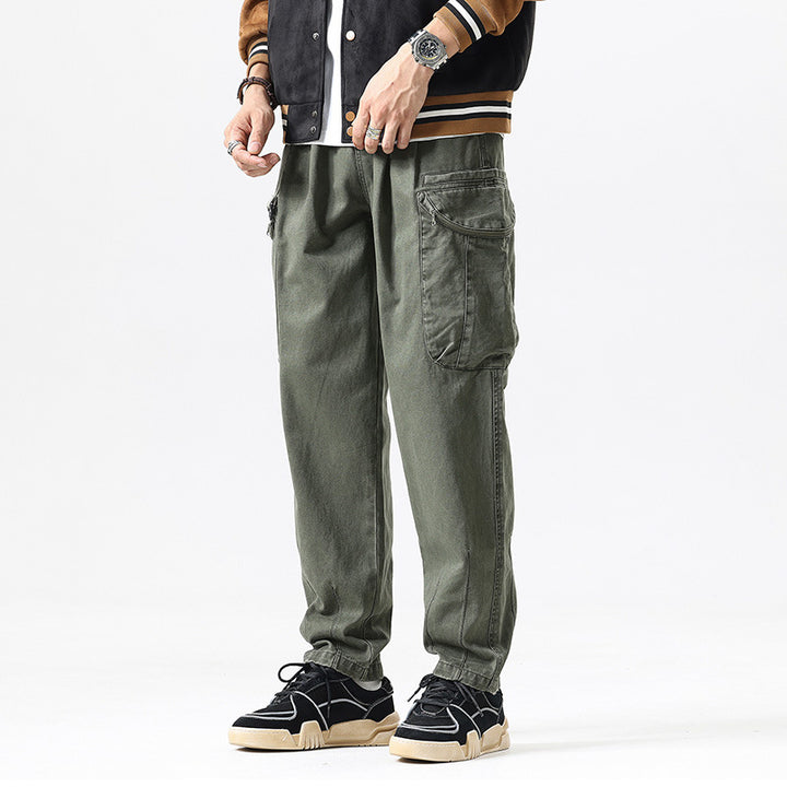 Herren Utility‑Cargo‑Hose im relaxed‑tapered Schnitt mit Elastikbund und großvolumigen Klappentaschen Drune