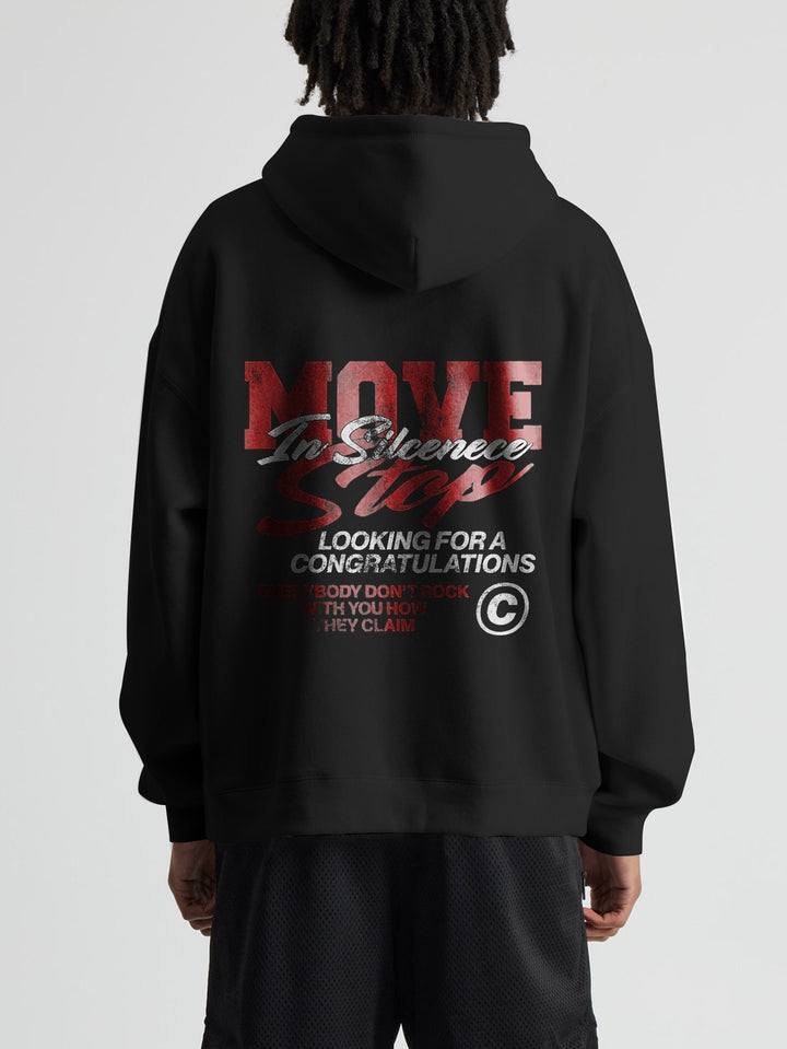 Herren Oversized T-Shirt mit großflächigem Vintage-Blumenprint und Rücken-Slogan Drune