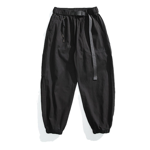 Herren Weite Canvas-Cargo-Jogginghose im Utility-Style mit elastischem Bund, integriertem Webgürtel und Bündchen Drune