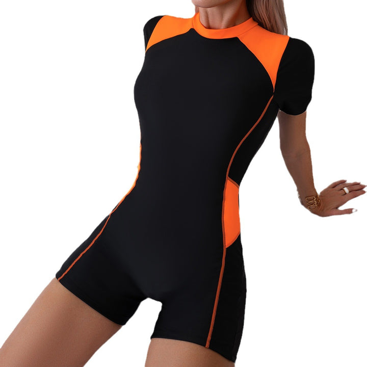 Damen Sportlicher Schwimmanzug mit kurzen Ärmeln Drune