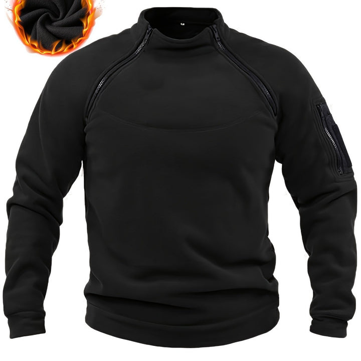Herren Thermo-Fleecepullover mit Schulter-Reißverschlüssen & Ärmeltasche Drune