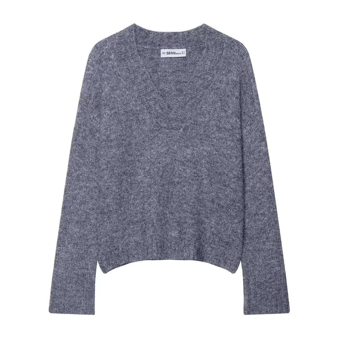 Damen V-Ausschnitt Pullover Drune