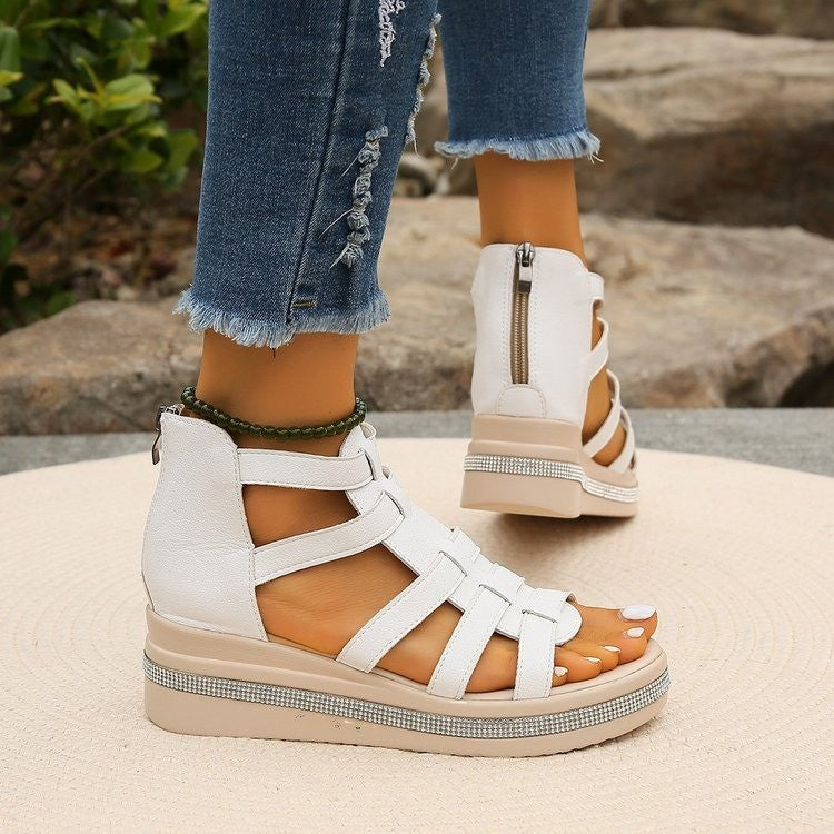 Damen Plateau-Sandalen mit verstellbarem Riemendesign und komfortablem Fußbett Drune