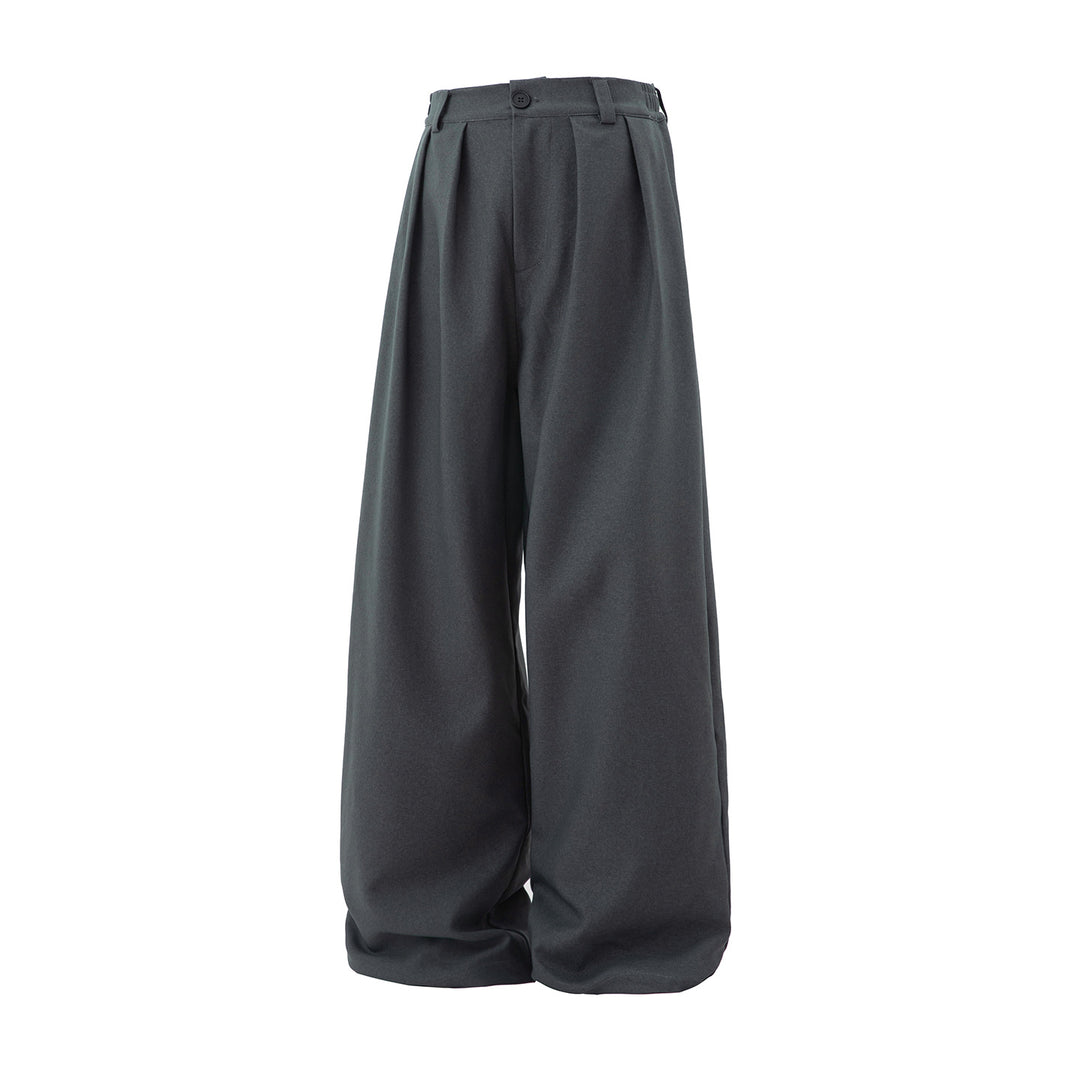 Damen Weite Hochtaillierte Palazzohose mit Bundfalten und Ballonbein Drune