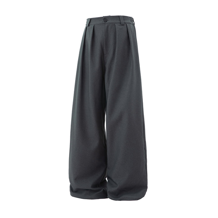 Damen Weite Hochtaillierte Palazzohose mit Bundfalten und Ballonbein Drune